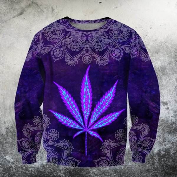 Hippie purple cannabis all over print sweatshirt