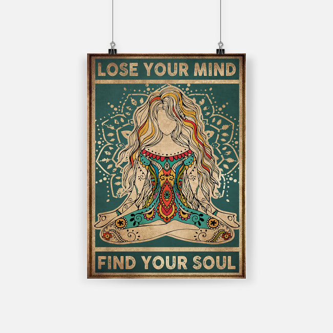 Meditation girl lose your mind find your soul yoga poster 1
