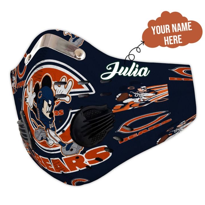 Personalized chicago bears mickey mouse carbon pm 2,5 face mask 1