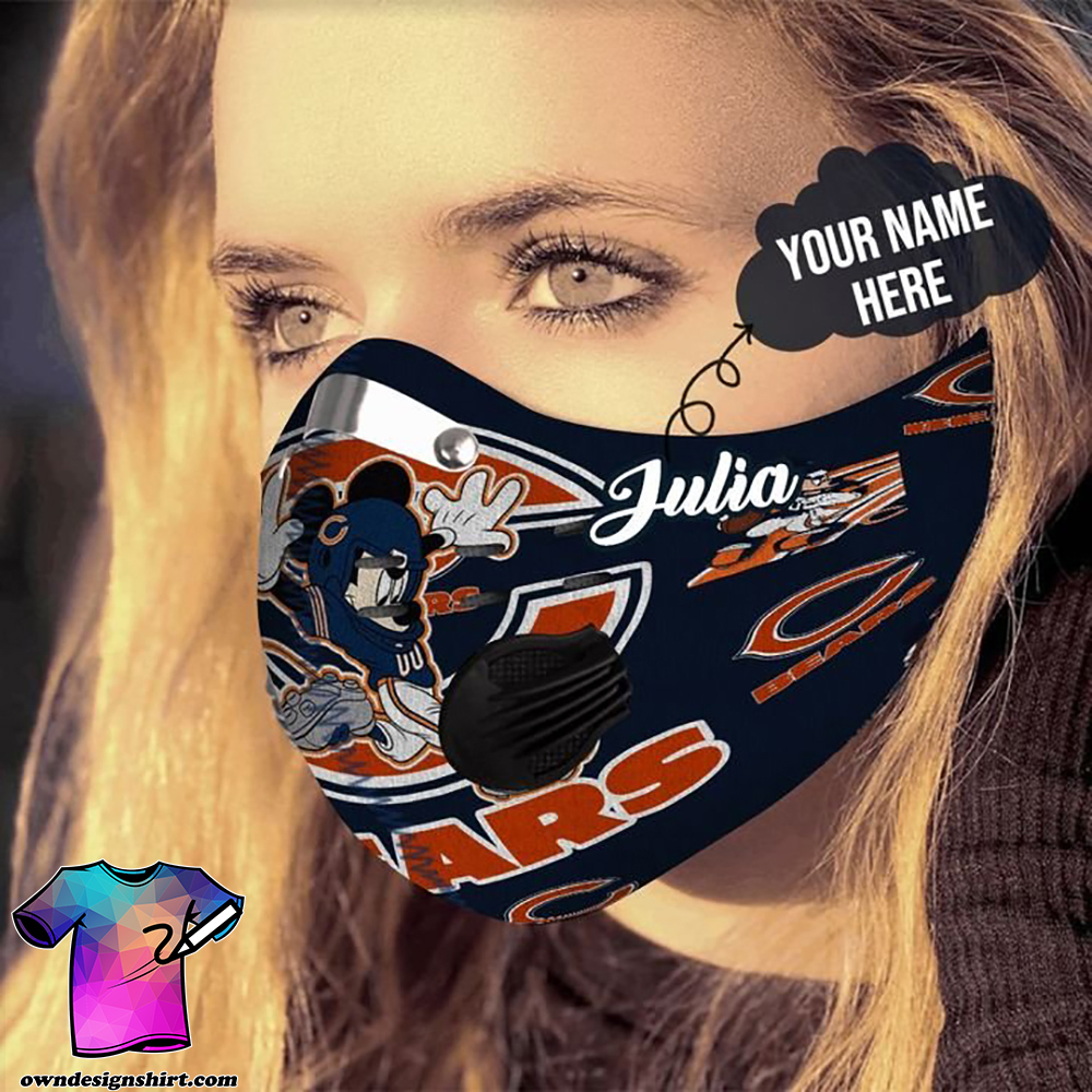 Personalized chicago bears mickey mouse carbon pm 2,5 face mask
