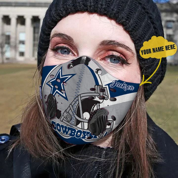 Personalized dallas cowboys helmet filter activated carbon face mask 1