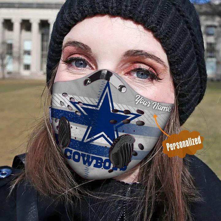 Personalized dallas cowboys team filter activated carbon face mask 1