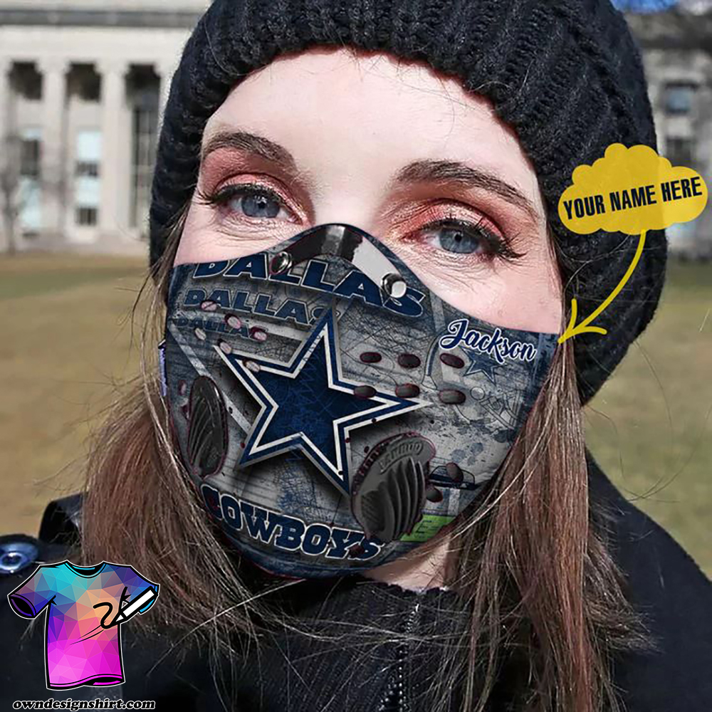 Personalized dallas cowboys team football filter activated carbon face mask