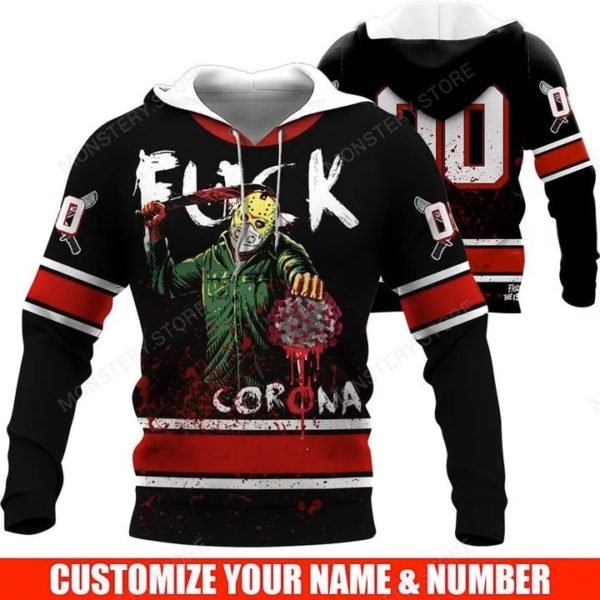 Personalized jason fuck corona full over printed hoodie 1