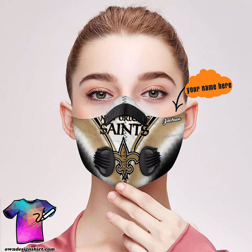Personalized new orleans saints helmet nfl filter activated carbon face mask