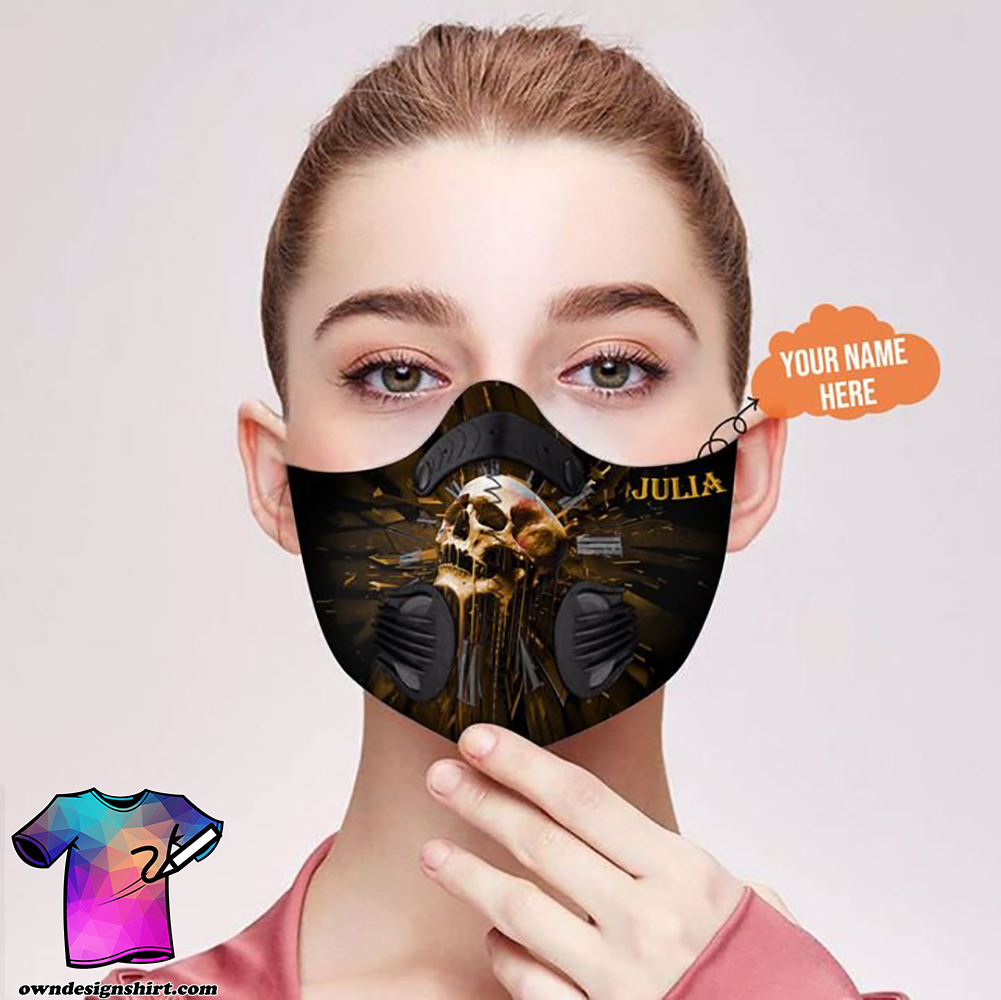 Personalized skull carbon pm 2,5 face mask