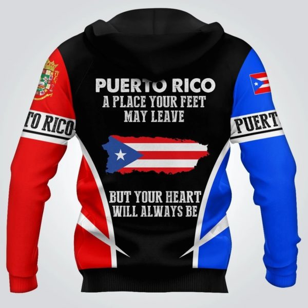 Puerto rico flag skull full over print hoodie 1