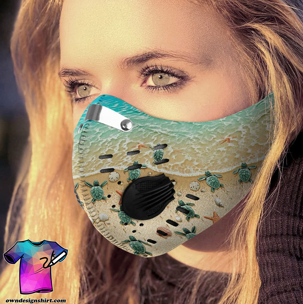 Save sea turtle carbon pm 2,5 face mask