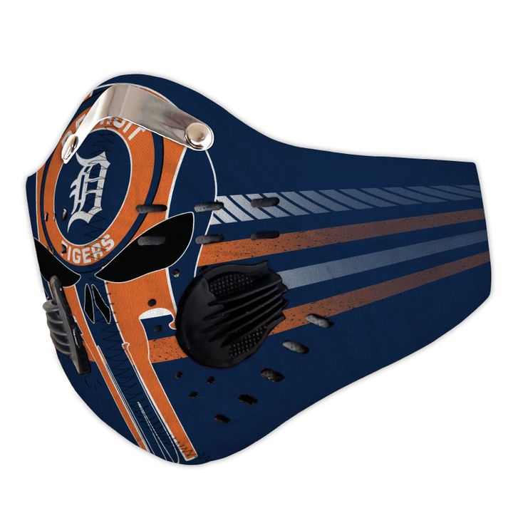 Skull detroit tigers team filter activated carbon face mask 2