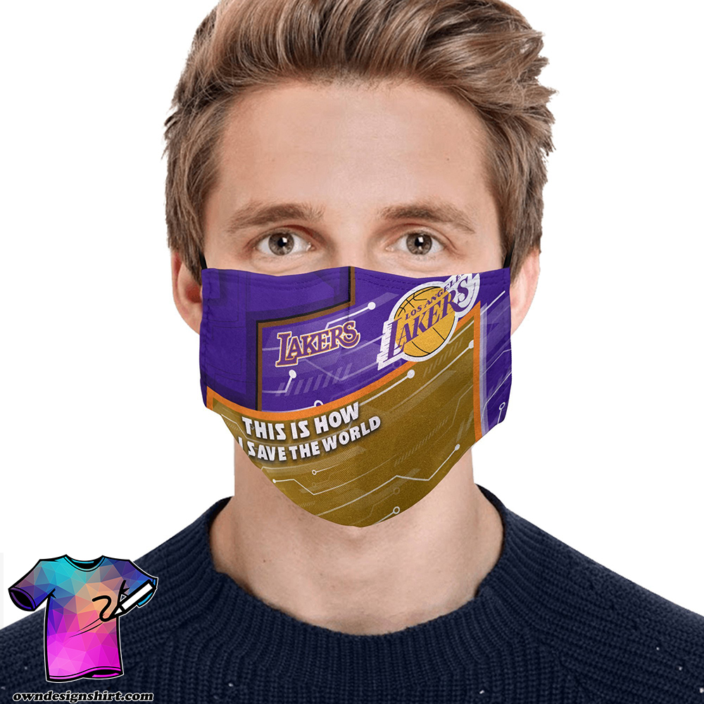 This is how i save the world los angeles lakers full printing face mask