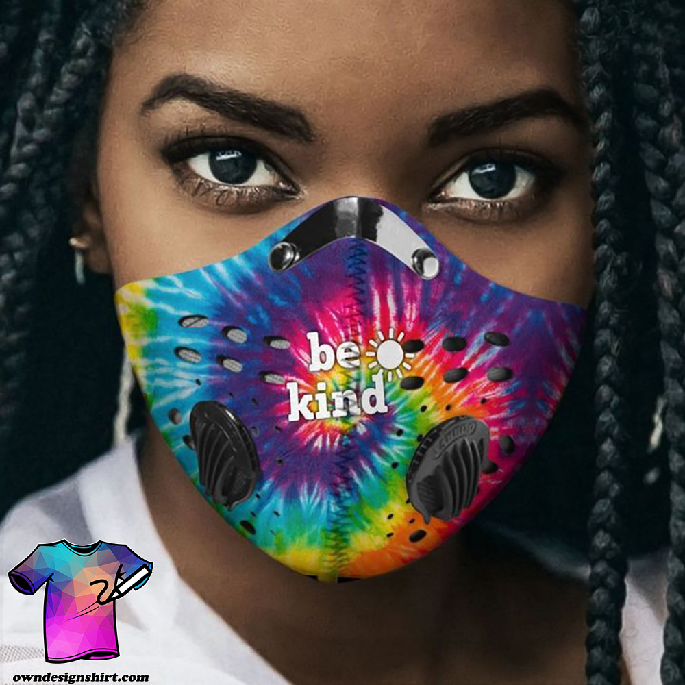 Tie dye be kind filter activated carbon face mask