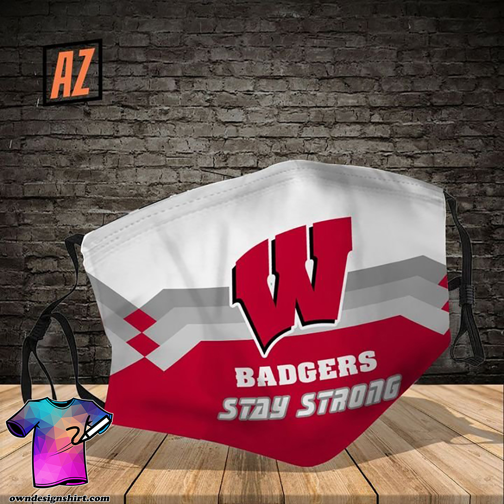 Wisconsin badgers stay strong full printing face mask