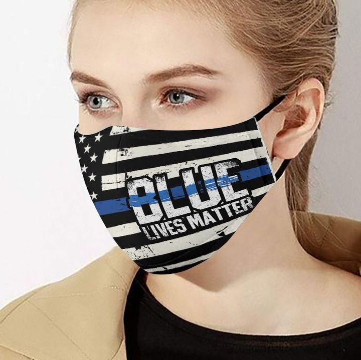 American flag blue lives matter police officer anti-dust face mask 3