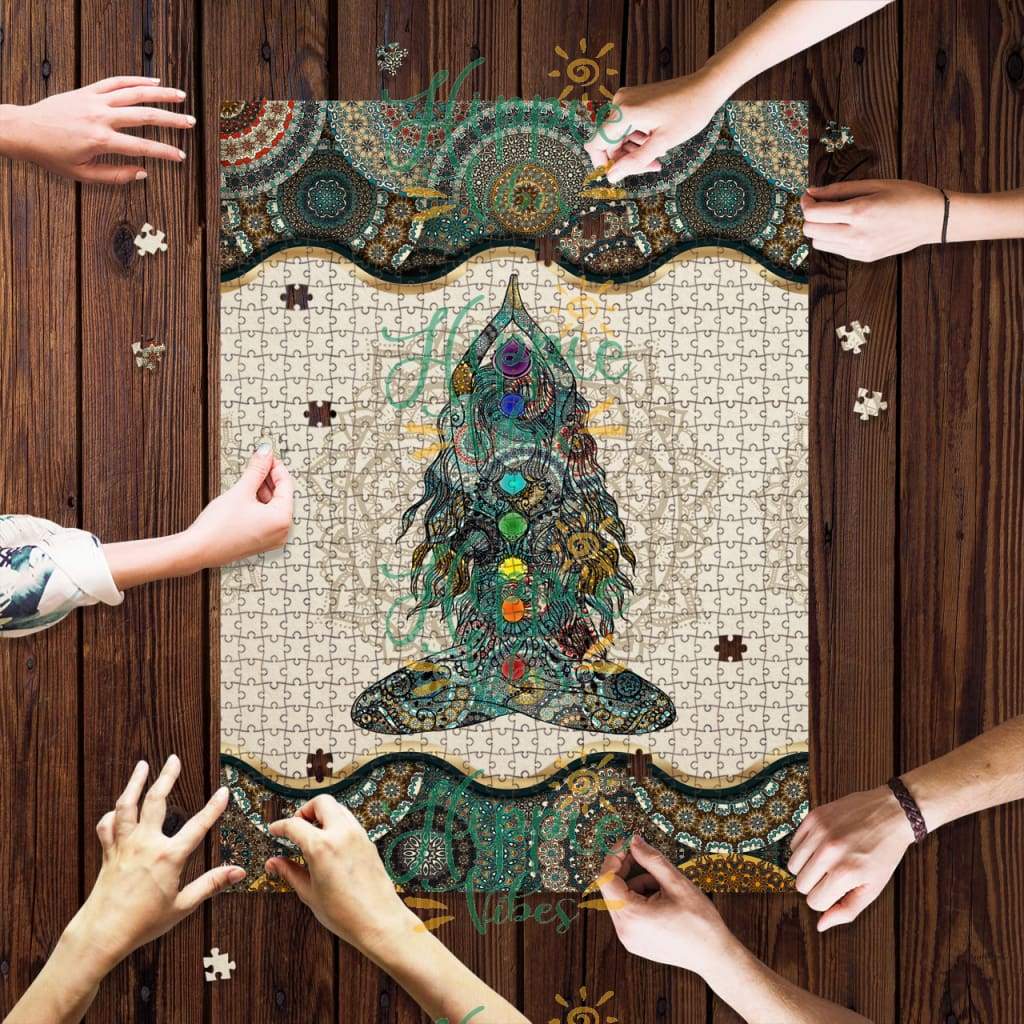 Hippie yoga chakra mandala jigsaw puzzle 1
