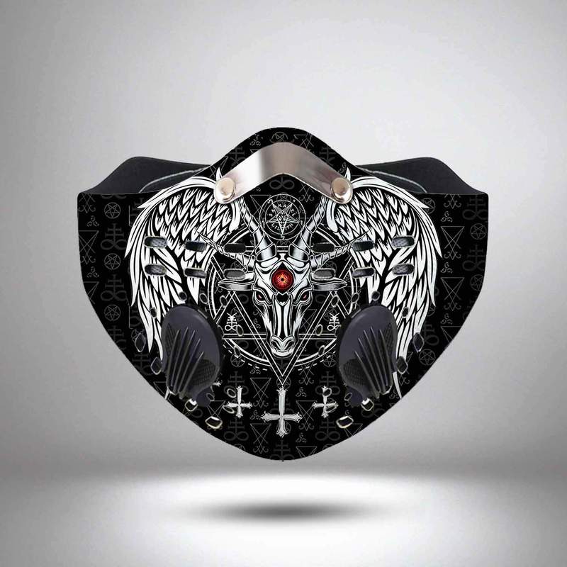 Satanic wings symbols filter activated carbon face mask 1