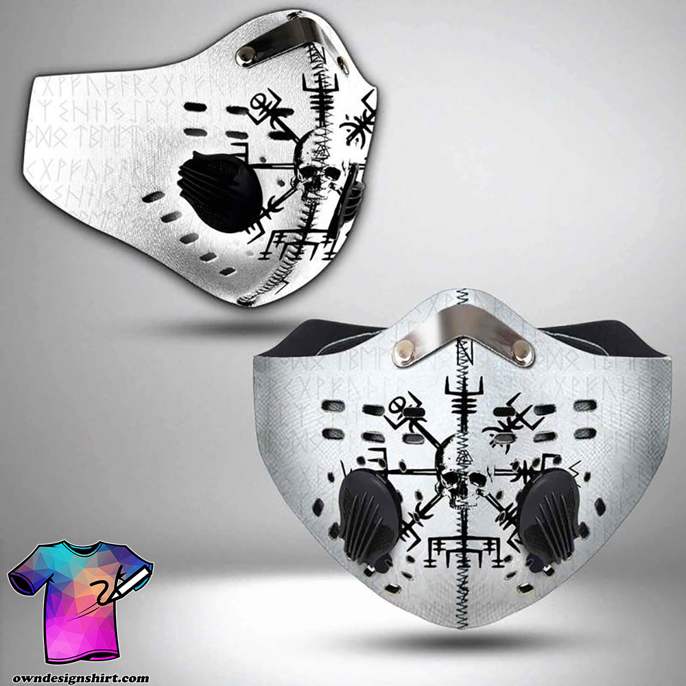 Viking symbols skull filter activated carbon face mask