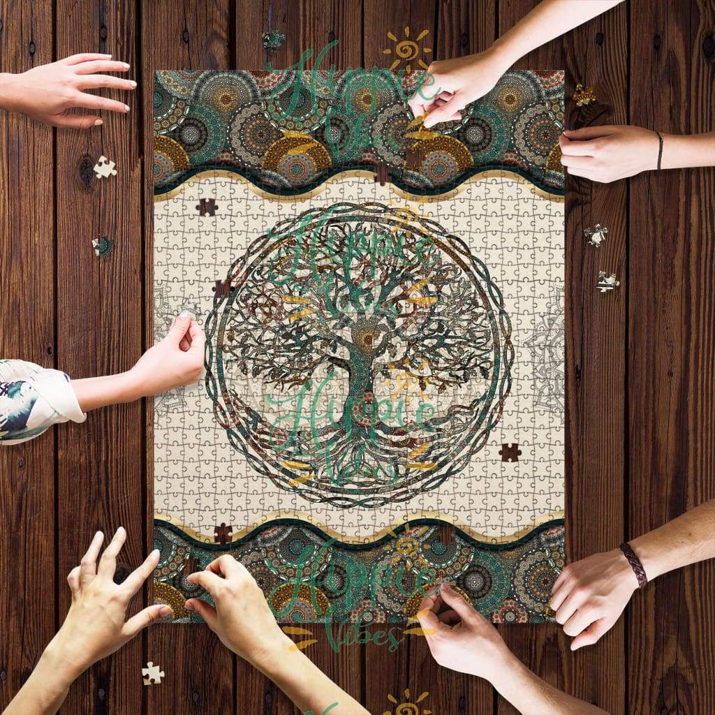 Yoga tree of life mandala jigsaw puzzle 1
