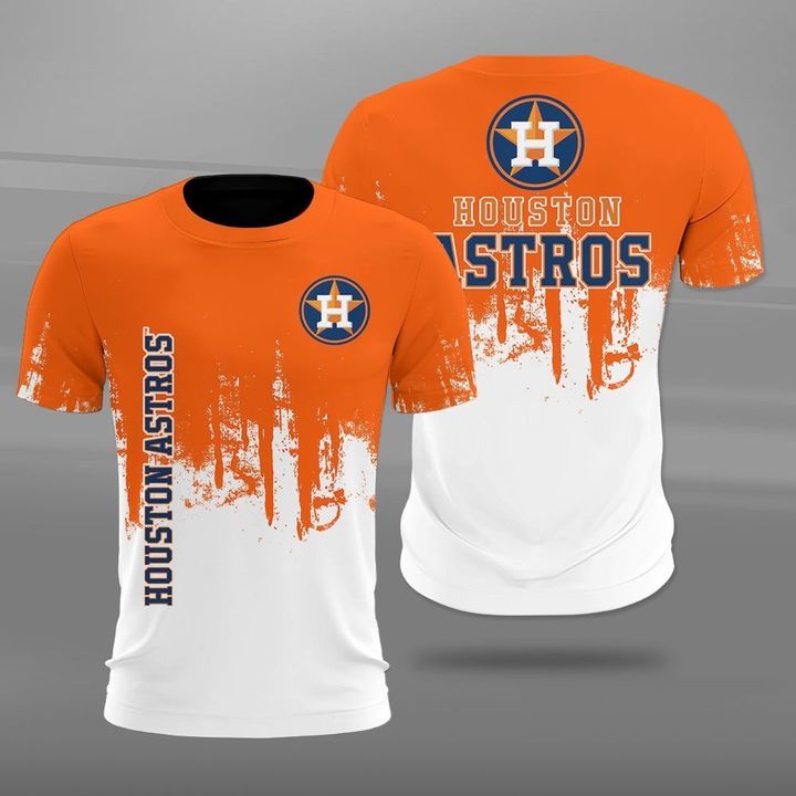 Houston Astros Major League Baseball Simple Pattern 3D Print Hawaiian Shirt  For Men And Women - Banantees