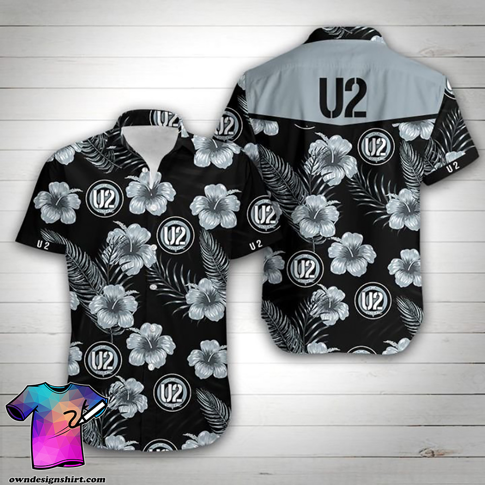 U2 tropical flower hawaiian shirt
