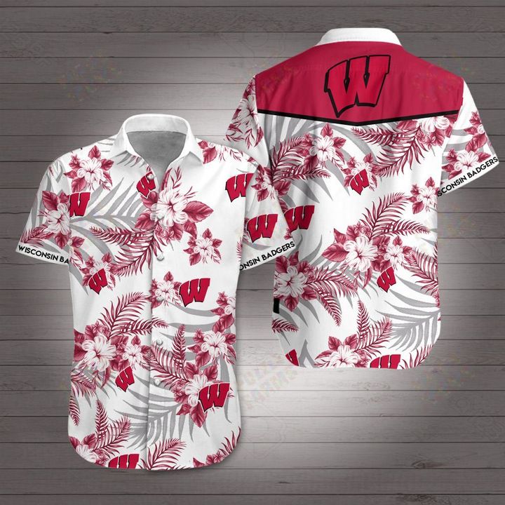 Wisconsin badgers football hawaiian shirt 1
