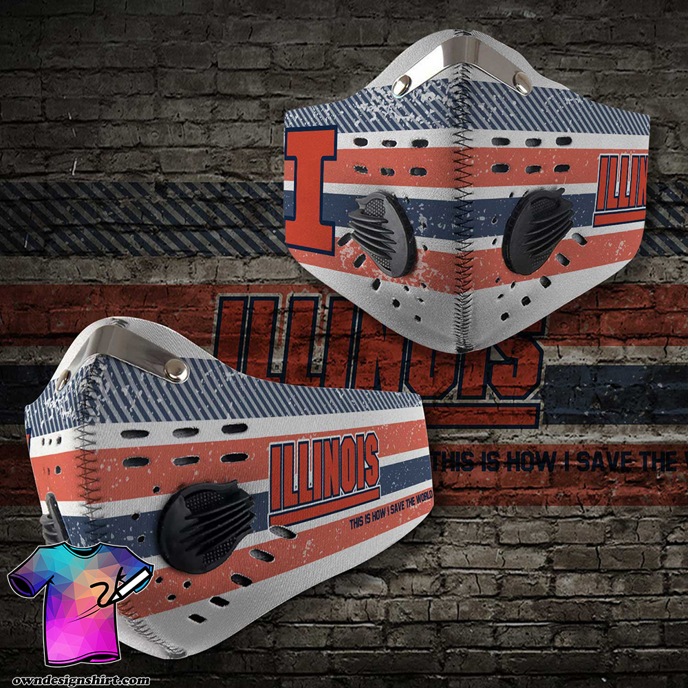Illinois fighting illini football this is how i save the world face mask
