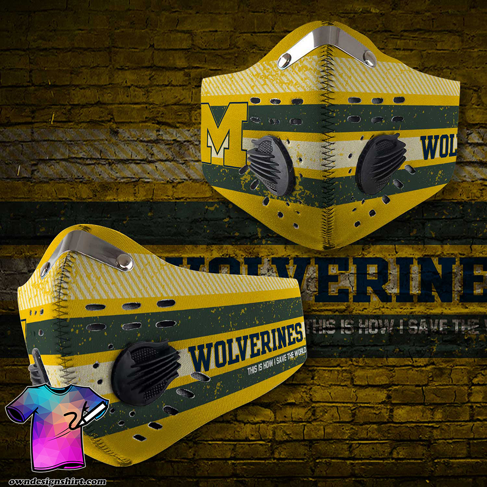 Michigan wolverines football carbon filter face mask
