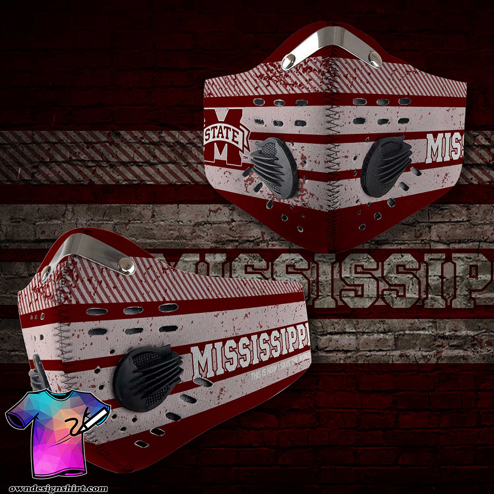 Mississippi state bulldogs football carbon filter face mask