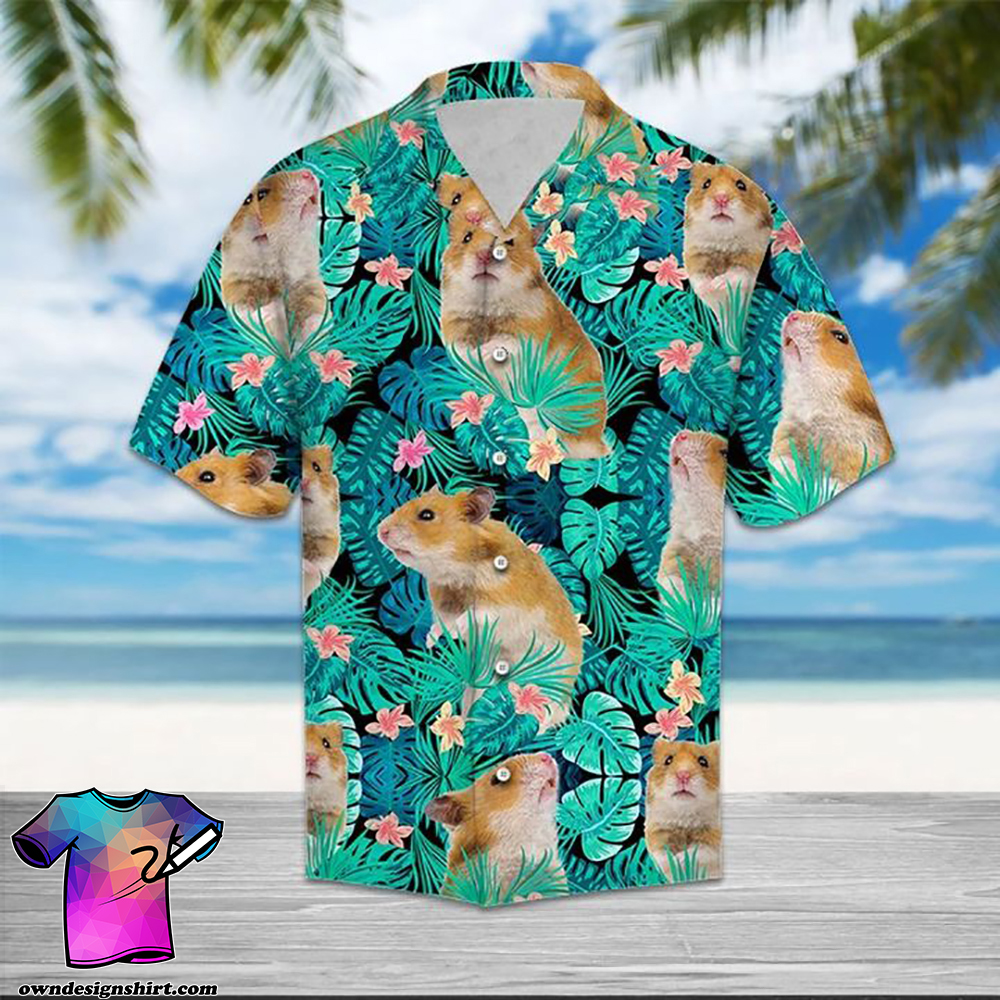 Tropical hamster hawaiian shirt