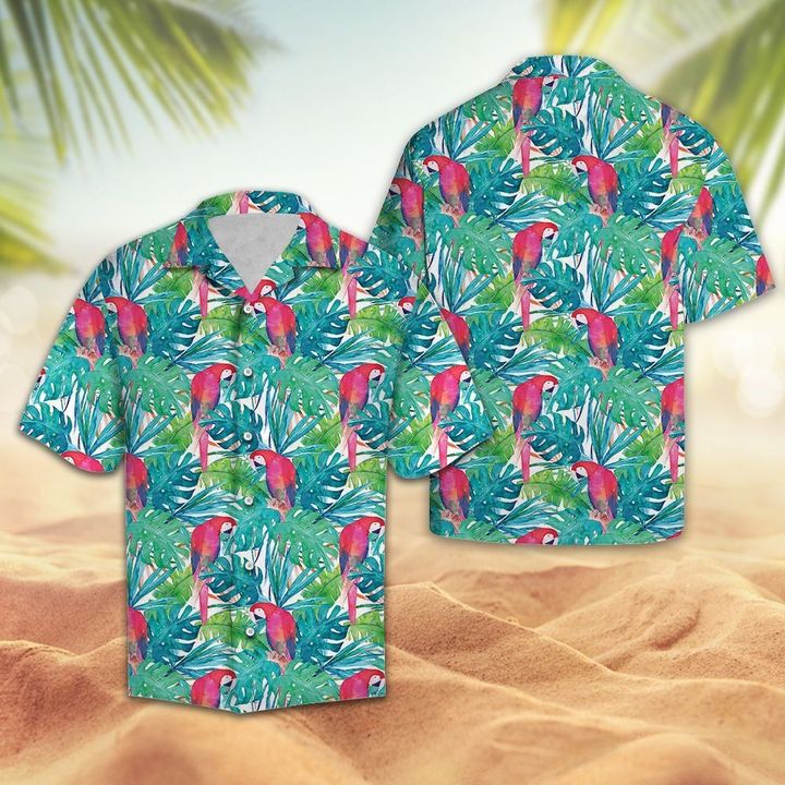 Tropical macaw parrot hawaiian shirt 2