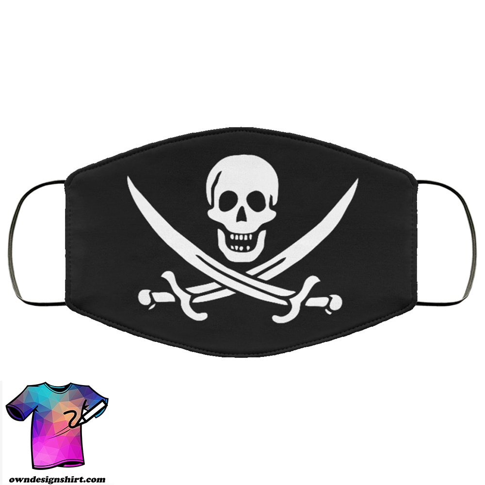 Jolly roger all over printed face mask