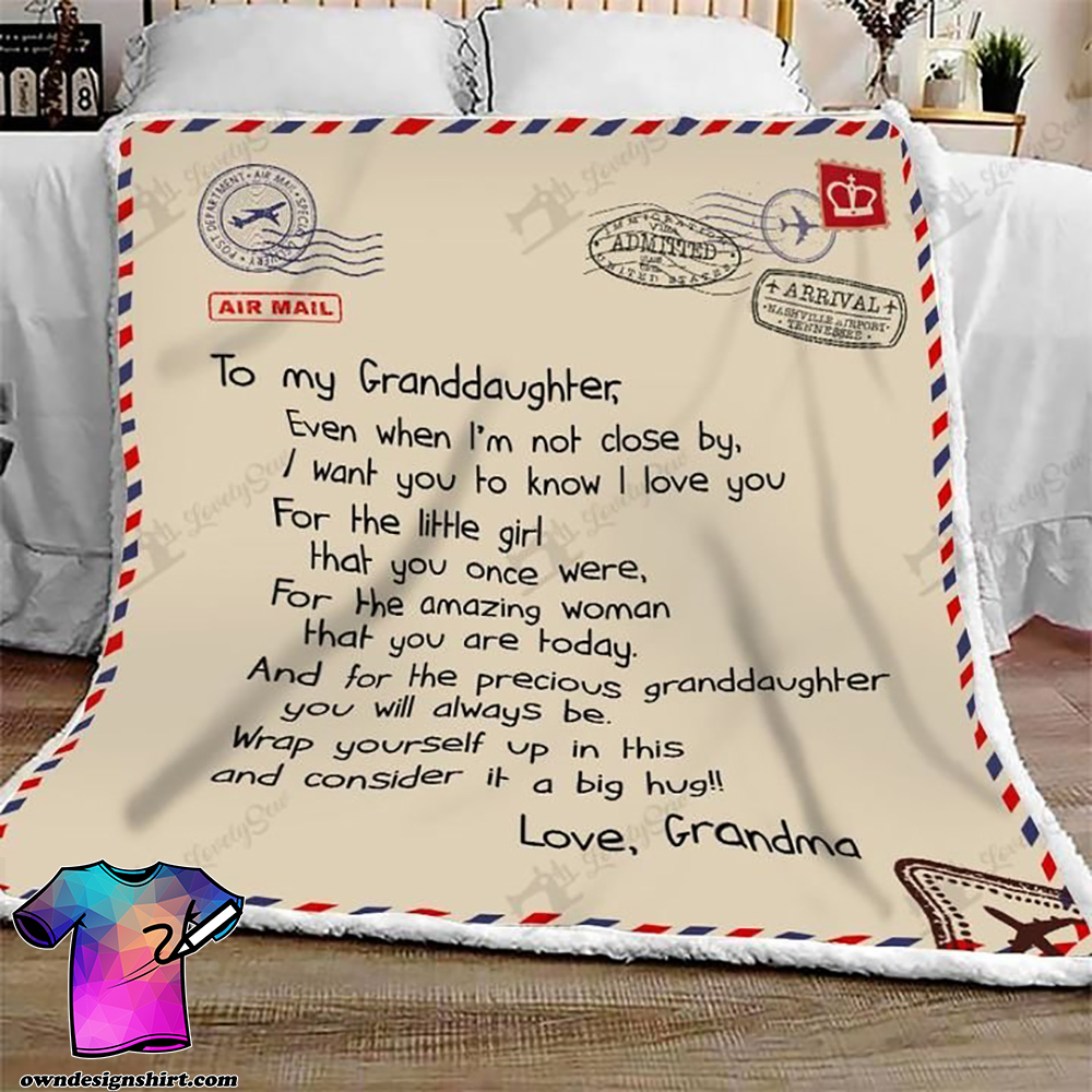Letter to my granddaughter love grandma full printing blanket