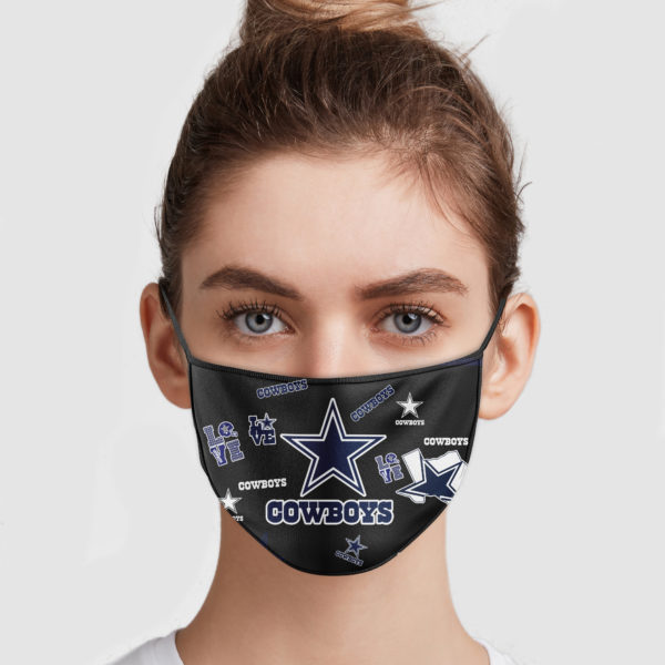Love dallas cowboys all over printed face mask 1