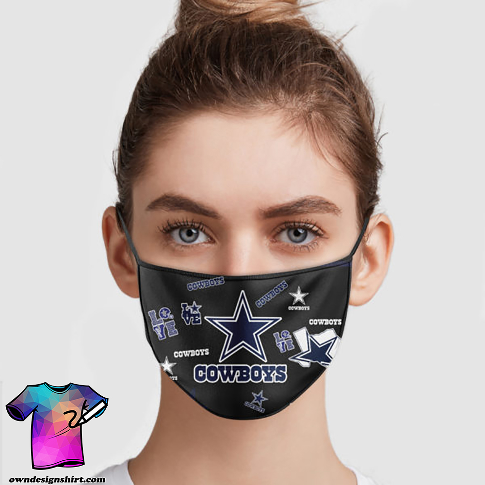 Love dallas cowboys all over printed face mask