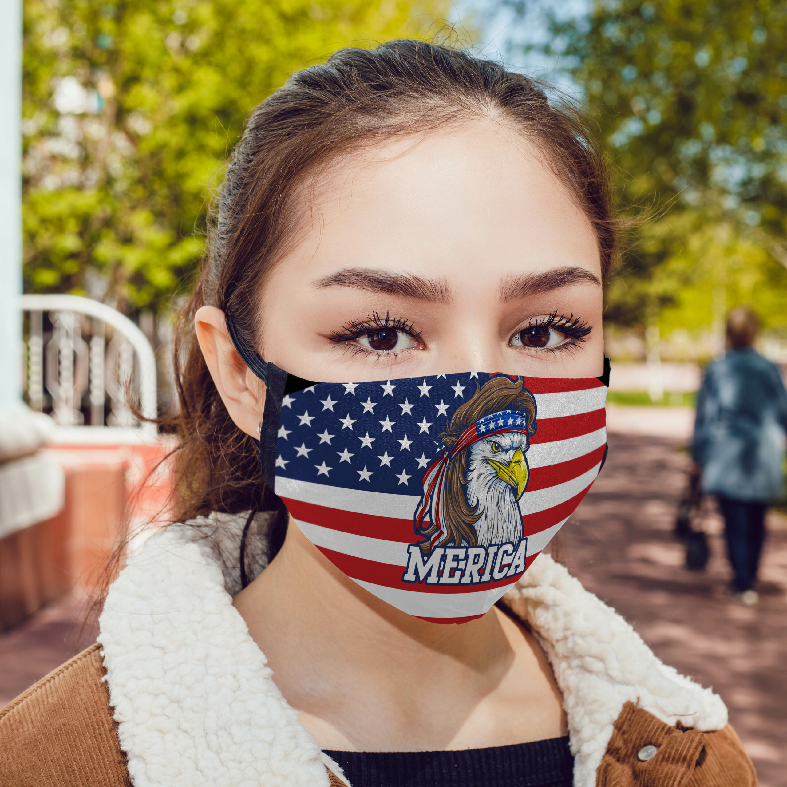 Mullet merica america flag anti pollution face mask 1