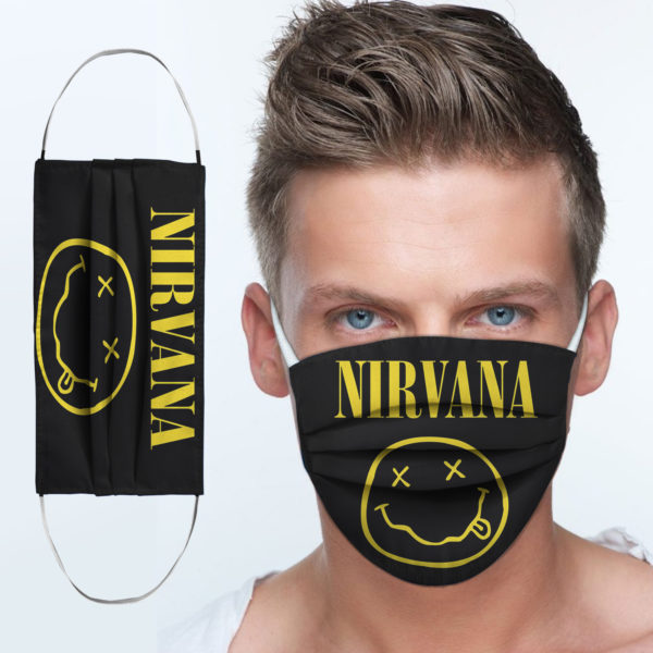 Nirvana rock band all over printed face mask 1