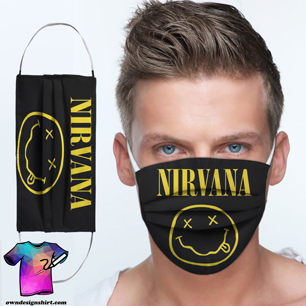 Nirvana rock band all over printed face mask