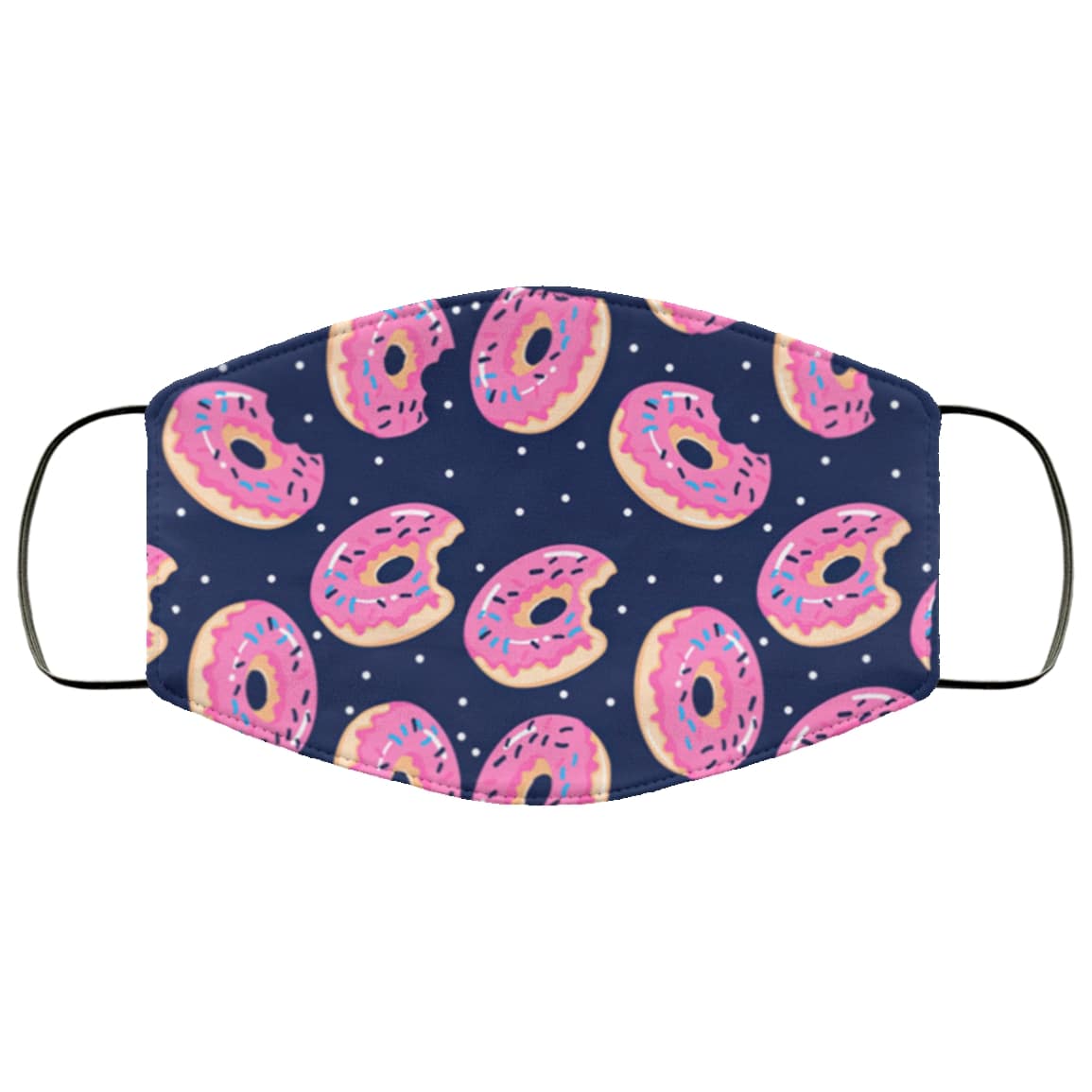 Pink donut all over printed face mask 1