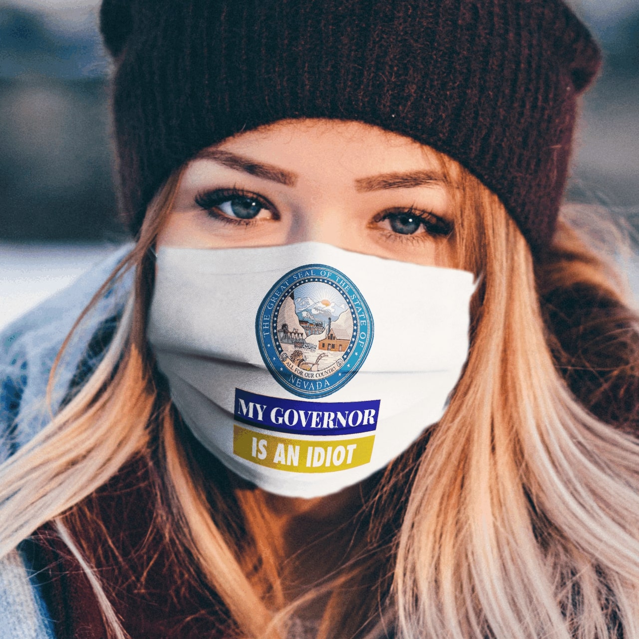 Sarcastic my governor is an idiot nevada politics anti pollution face mask 1