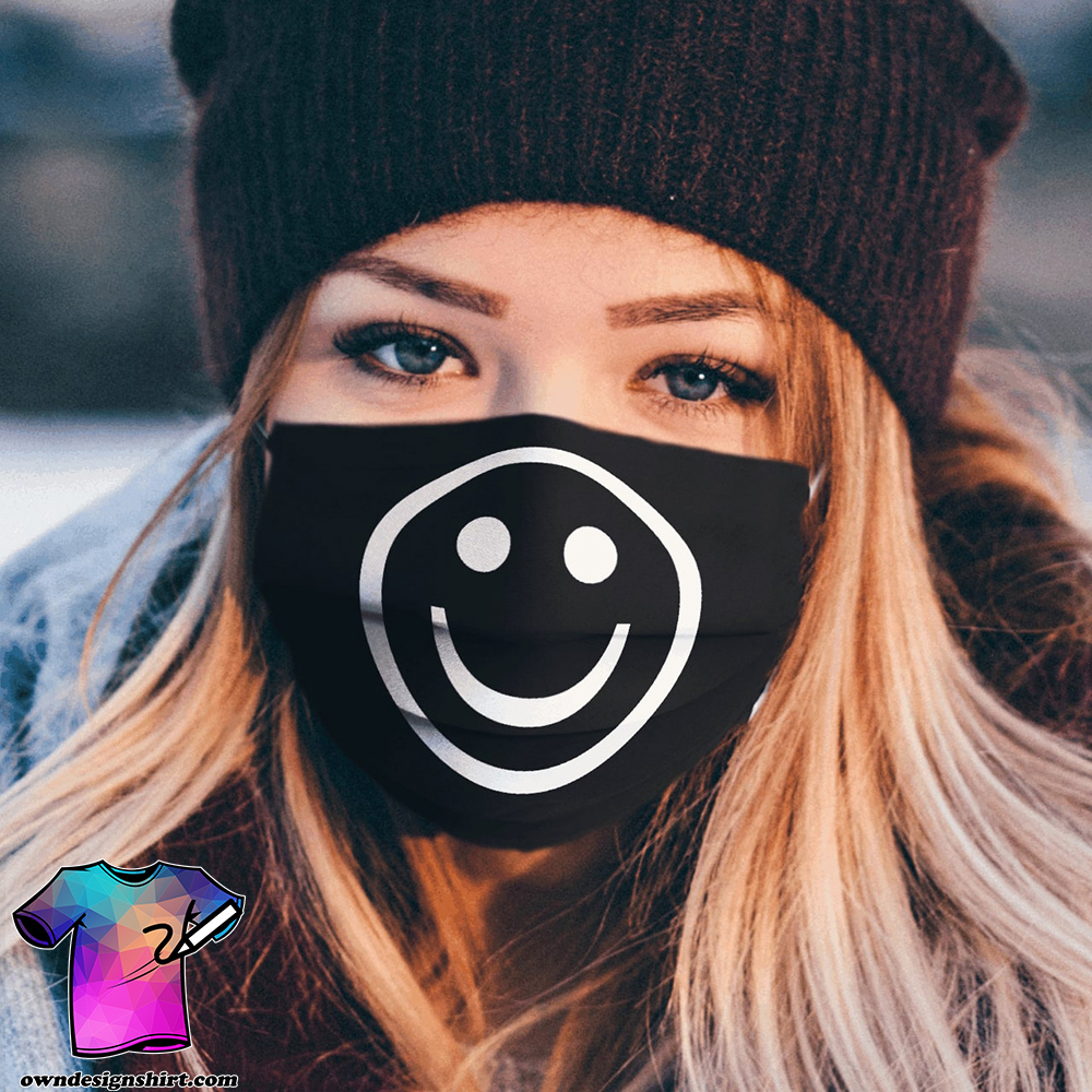 Smiley icon all over printed face mask