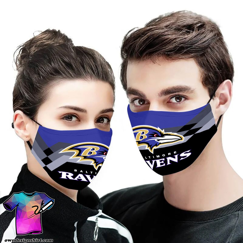 The baltimore ravens all over printed face mask