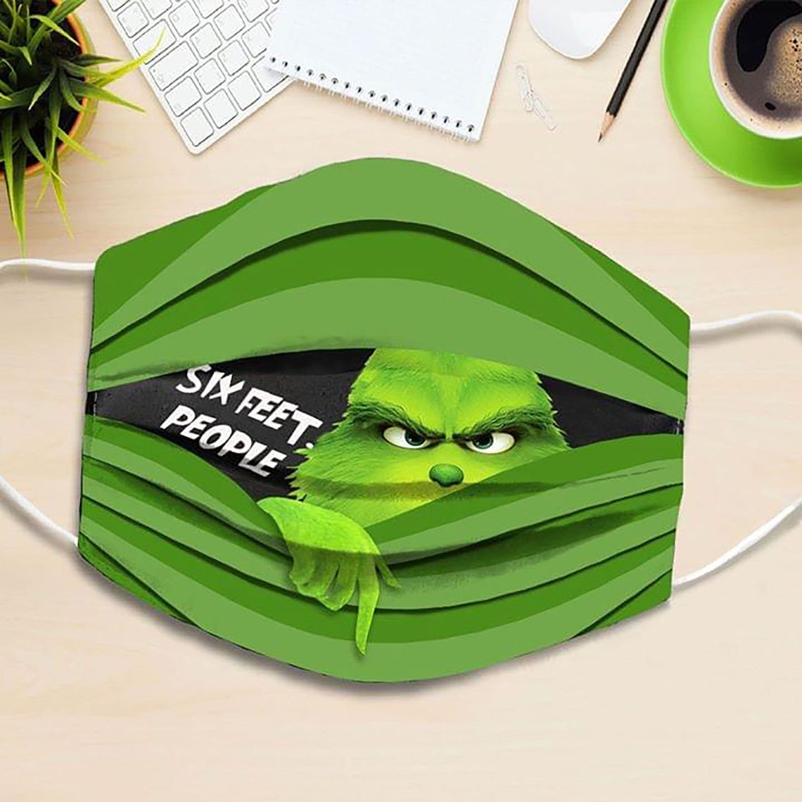 The grinch six feet people full printing face mask 1