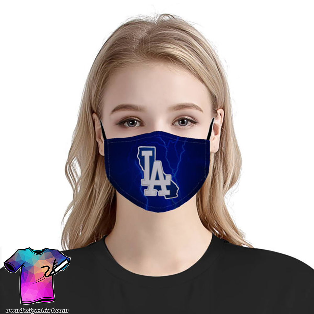 The los angeles dodgers anti pollution face mask