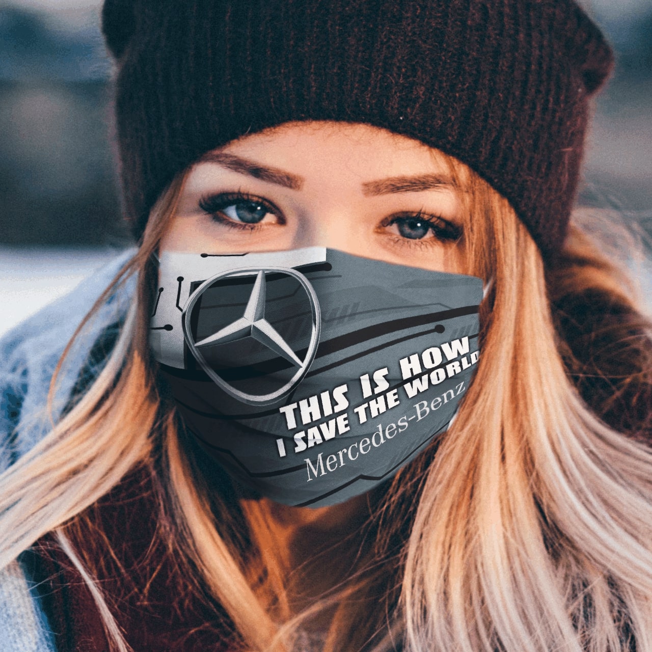 This is how i save the world mercedes-benz full printing face mask 1