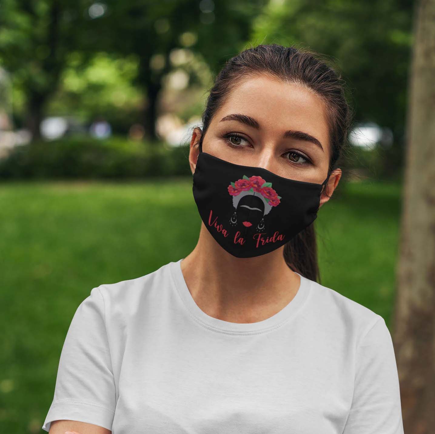 Viva la frida kahlo feminist anti pollution face mask 1