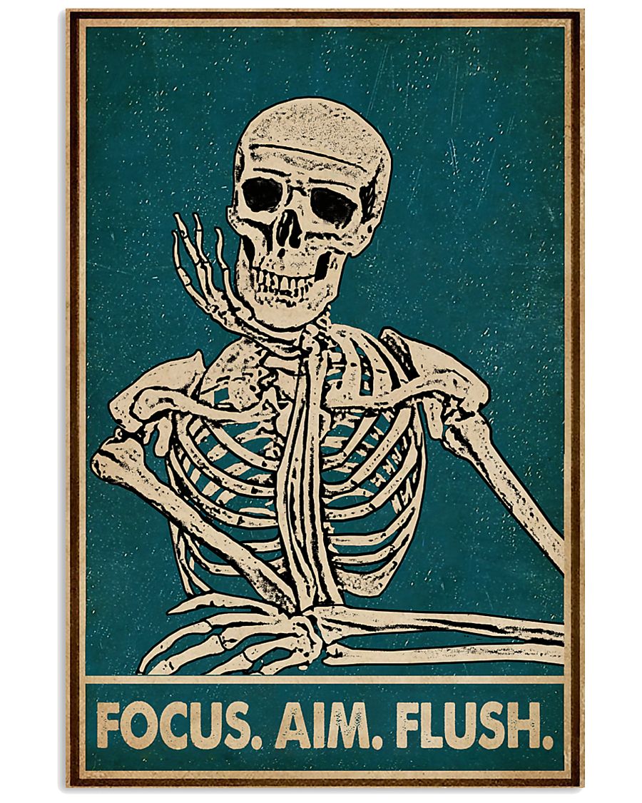 focus aim flush skeleton vintage poster 1