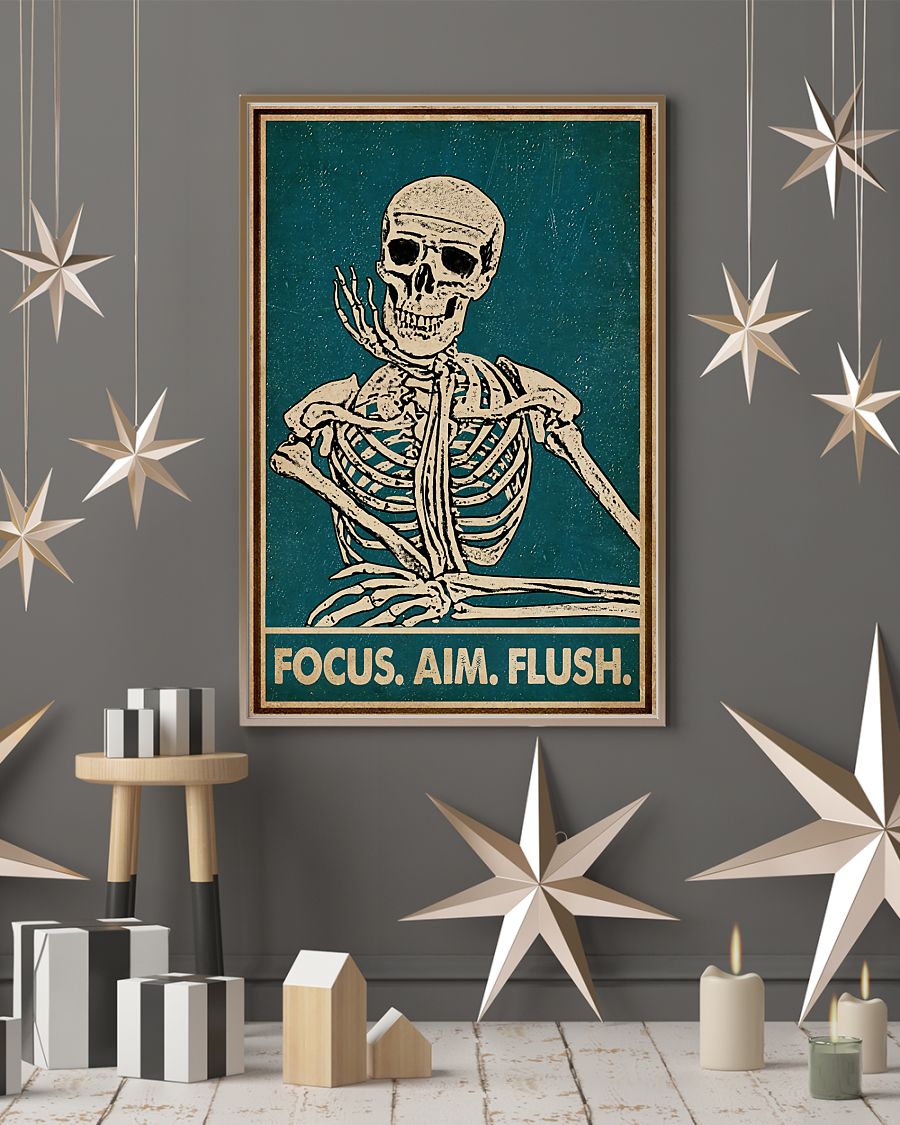 focus aim flush skeleton vintage poster 4