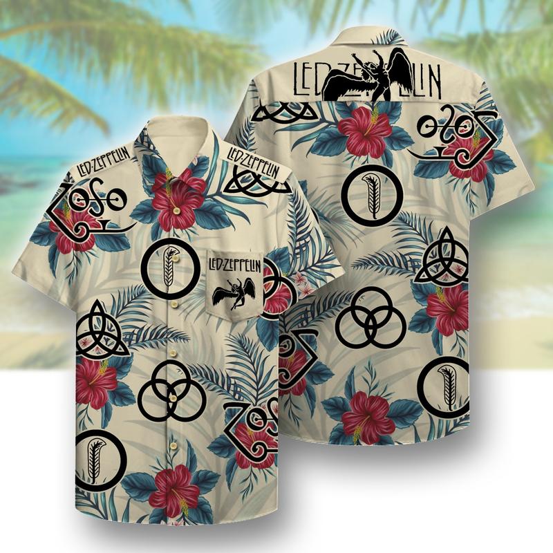 led zeppelin full printing hawaiian shirt 1 - Copy