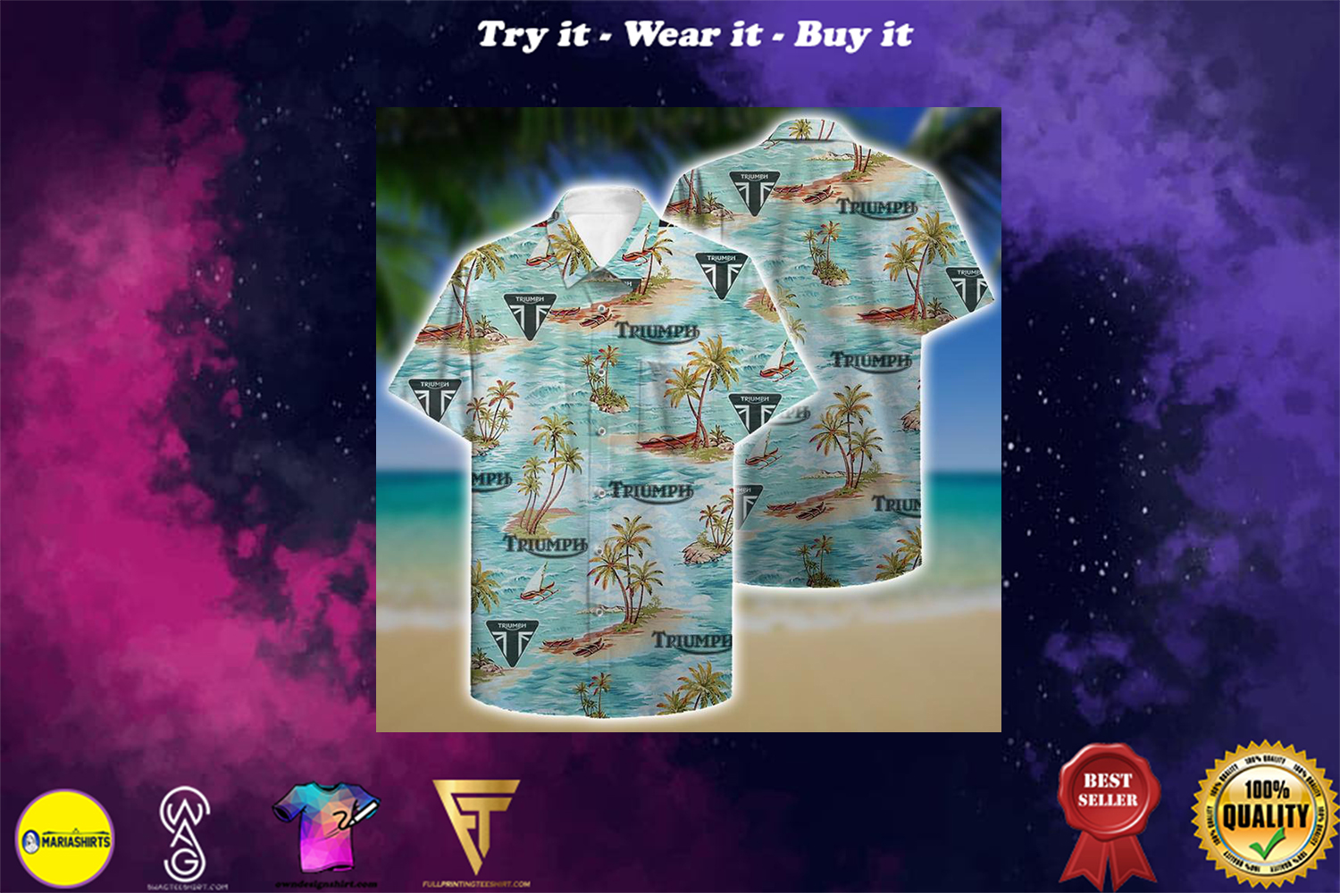 triumph aloha tropical full printing hawaiian shirt - Copy (2)