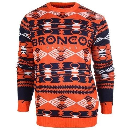 denver broncos aztec print ugly christmas sweater 1