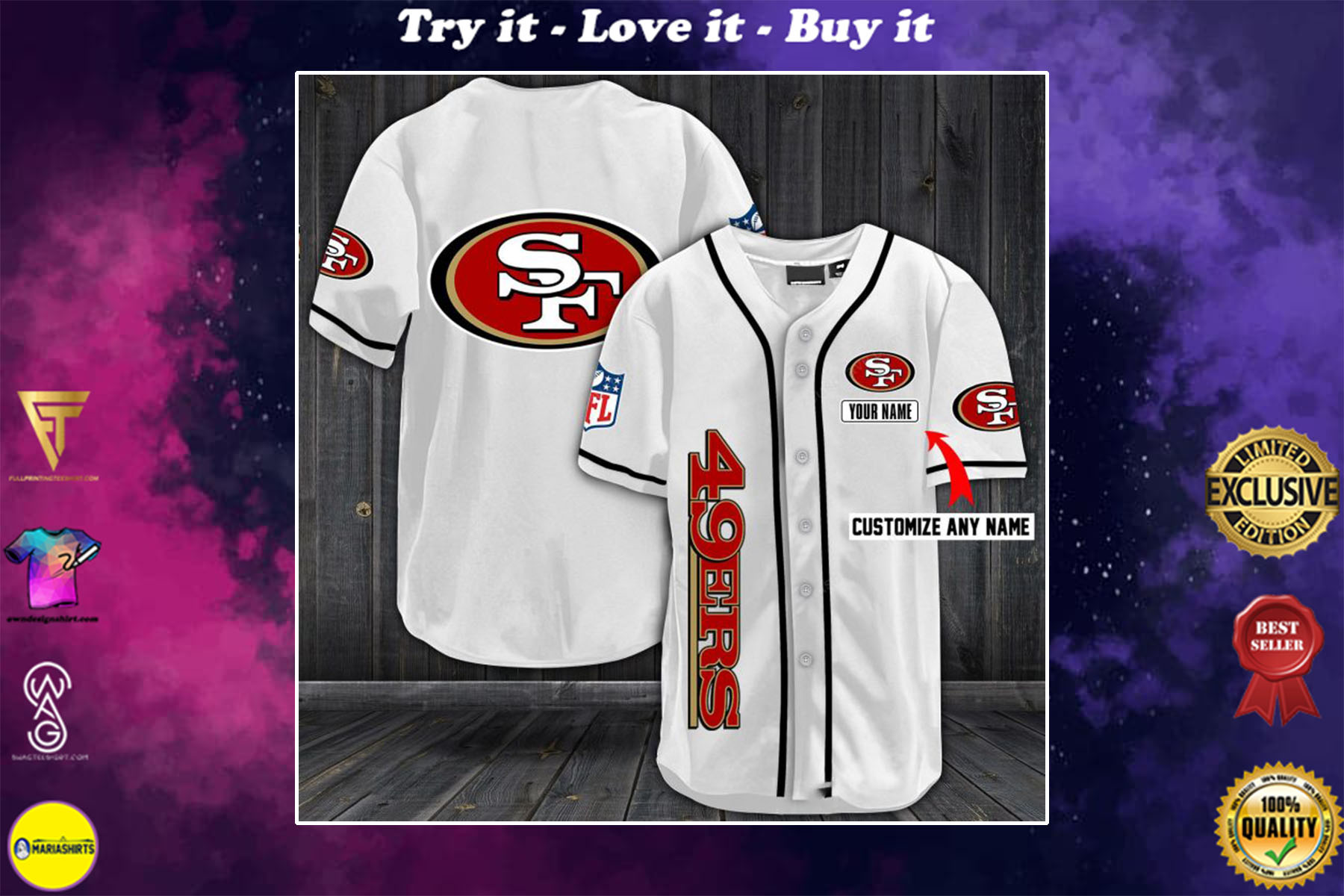san francisco 49ers personalized jersey